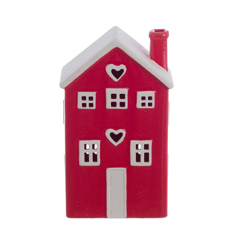 BLANC MARICLÒ Casetta in Ceramica con Led "CANDY CANE" Rossa