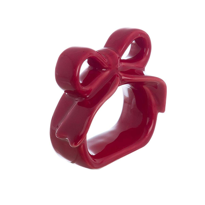 BLANC MARICLÒ Portatovagliolo Rosso in Ceramica "CANDY CANE"