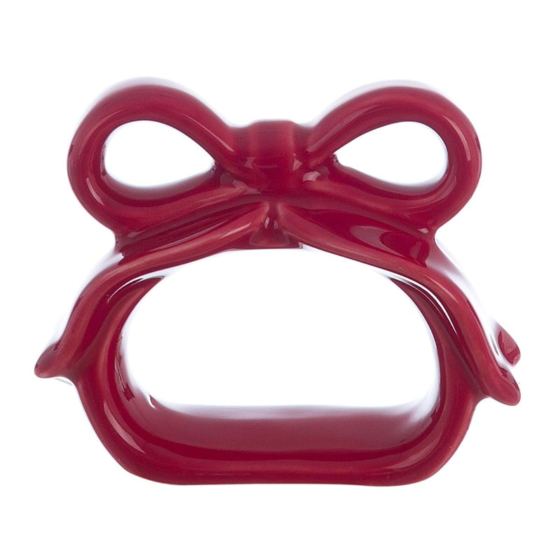 BLANC MARICLÒ Portatovagliolo Rosso in Ceramica "CANDY CANE"