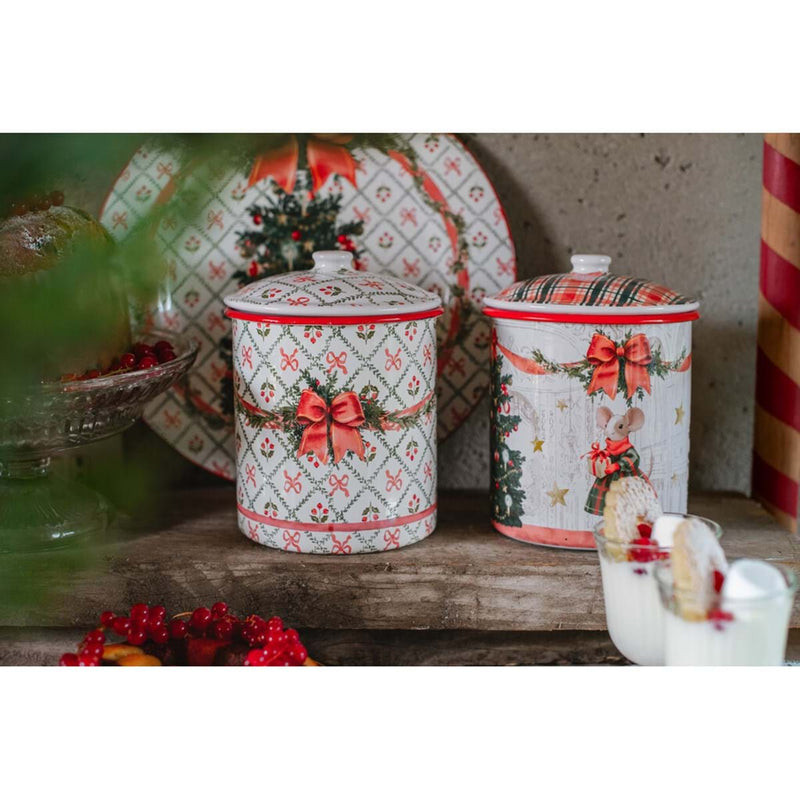 BLANC MARICLÒ Barattolo in Latta con Topine "FAVOLA DI NATALE"