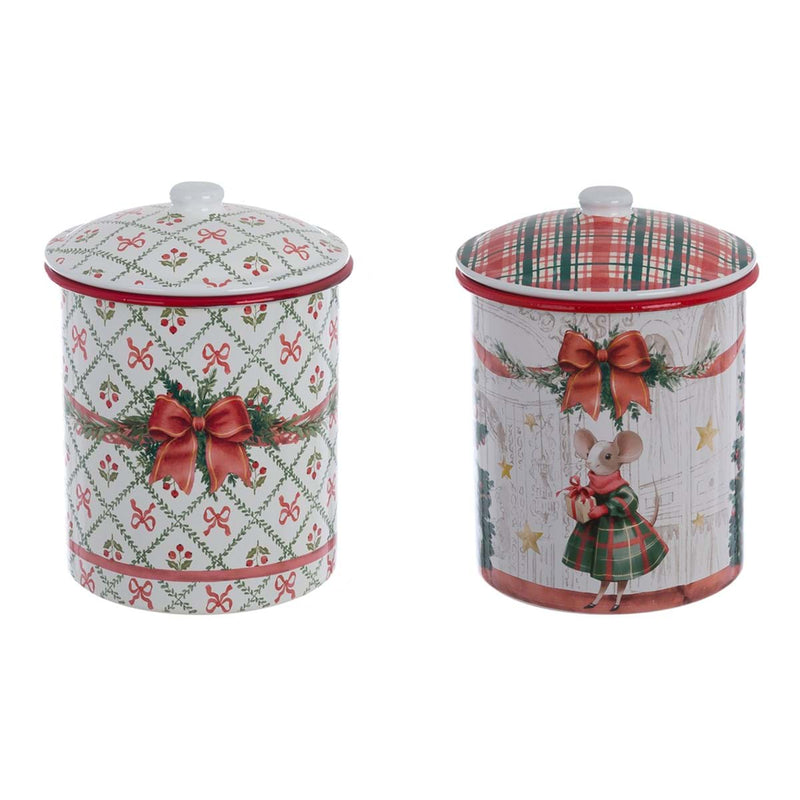 BLANC MARICLÒ Barattolo in Latta con Topine "FAVOLA DI NATALE"