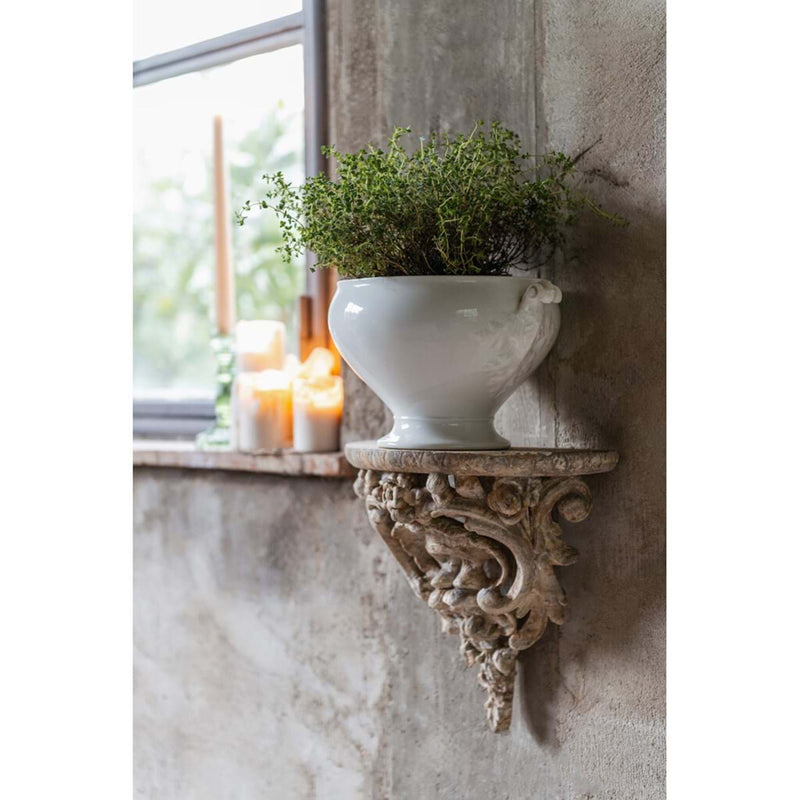 BLANC MARICLÒ Mensola in Resina con Fiori " ANTIQUA DOMUS "