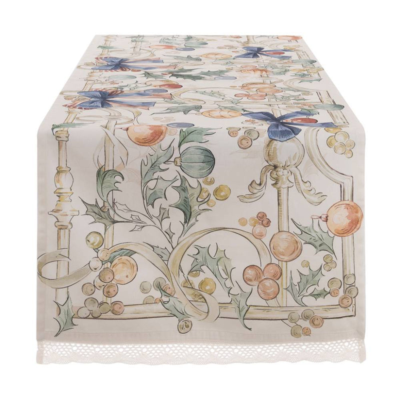 BLANC MARICLÒ Runner in Cotone con Fiocchi " INTRECCI DI SOGNO "