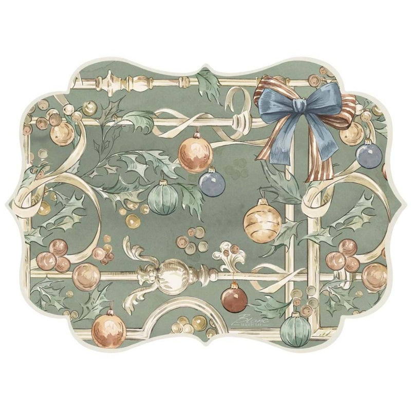 BLANC MARICLÒ Tovaglietta in Vinile con Fiocchi e Palline "INTRECCI DI SOGNO"