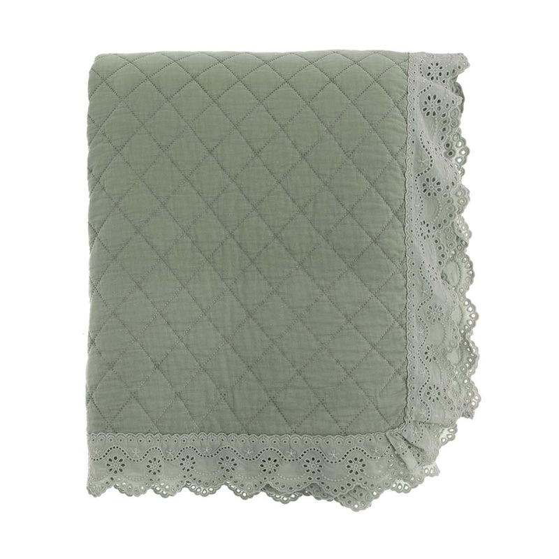 BLANC MARICLÒ Set Trapunta Matrimoniale con Federe Copriguanciale 200 GSM "PIZZO COLLECTION"