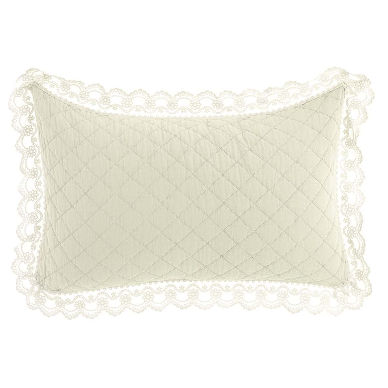 BLANC MARICLÒ Set Trapunta Matrimoniale con Federe Copriguanciale 200 GSM "PIZZO COLLECTION"