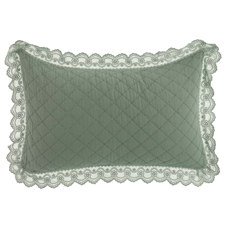 BLANC MARICLÒ Set Trapunta Matrimoniale con Federe Copriguanciale 200 GSM "PIZZO COLLECTION"