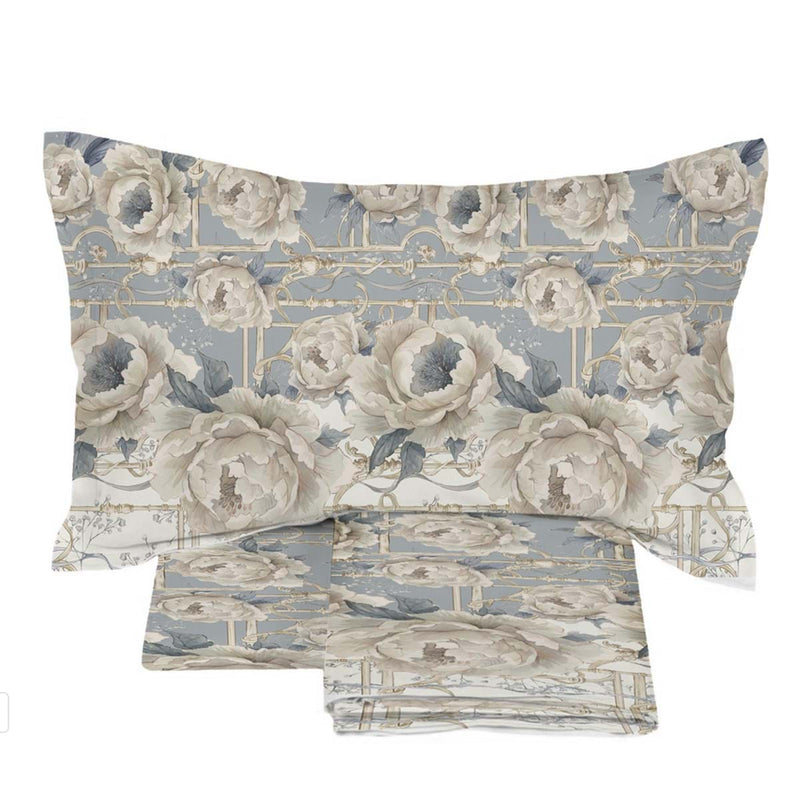 BLANC MARICLÒ Lenzuola con Peonie "Peonies"