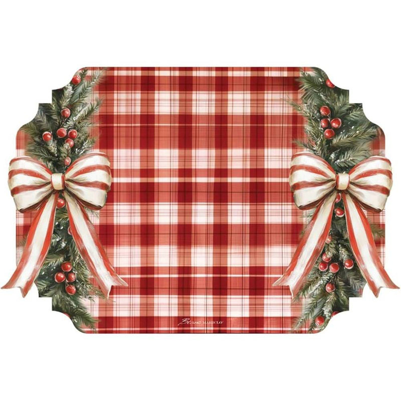 BLANC MARICLÒ Tovaglietta Natalizia in Vinile con Fiocchi