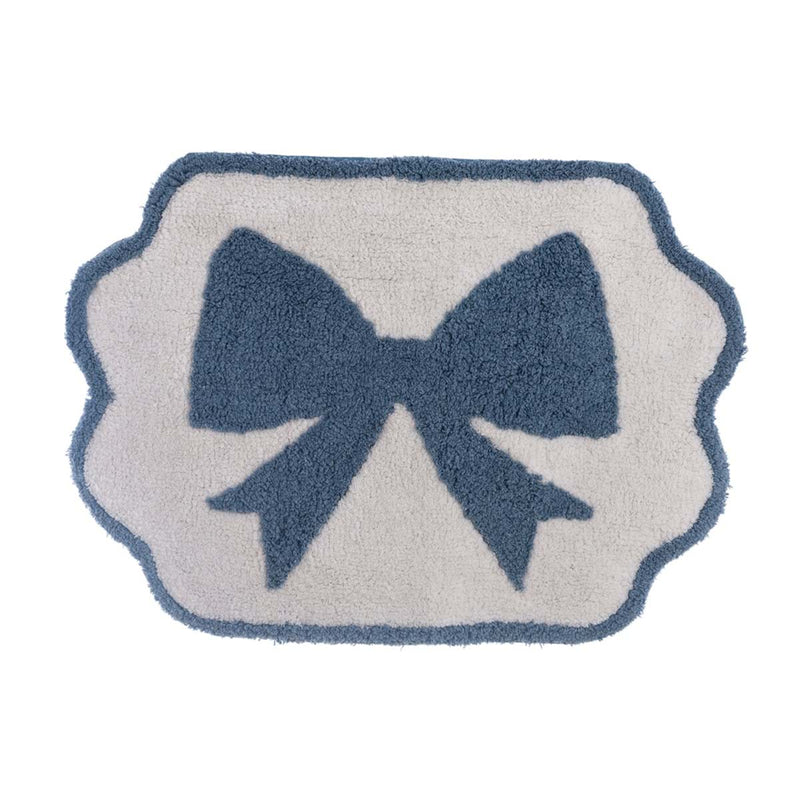 BLANC MARICLÒ Tappeto in Cotone con Fiocco Blu