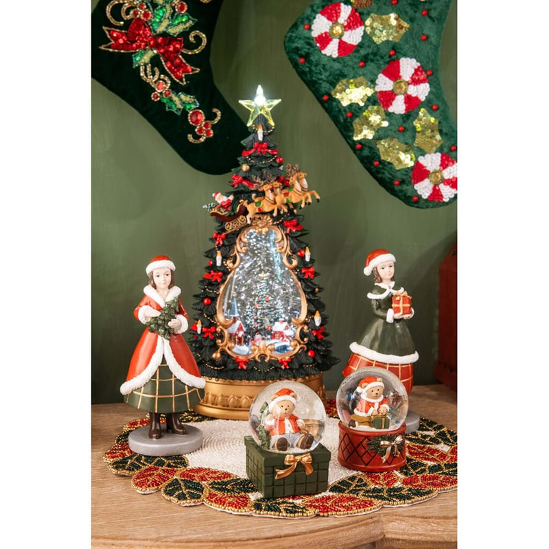 BLANC MARICLÒ Carillon Albero di Natale con Paesaggio Innevato e Led