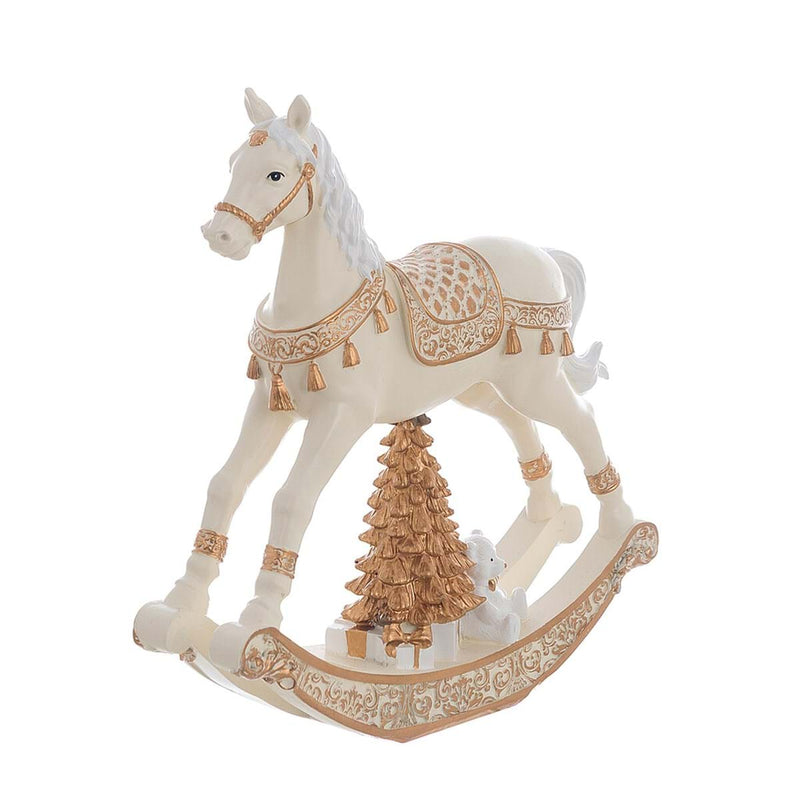 BLANC MARICLÒ Decoro Cavallo a Dondolo Piccolo in Resina