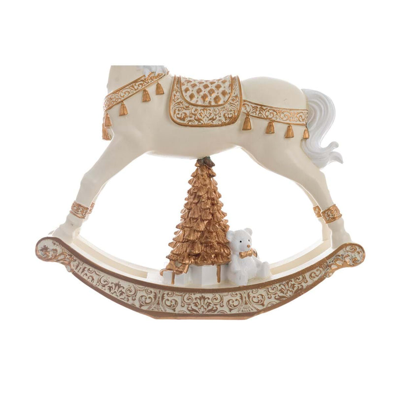 BLANC MARICLÒ Decoro Cavallo a Dondolo Piccolo in Resina