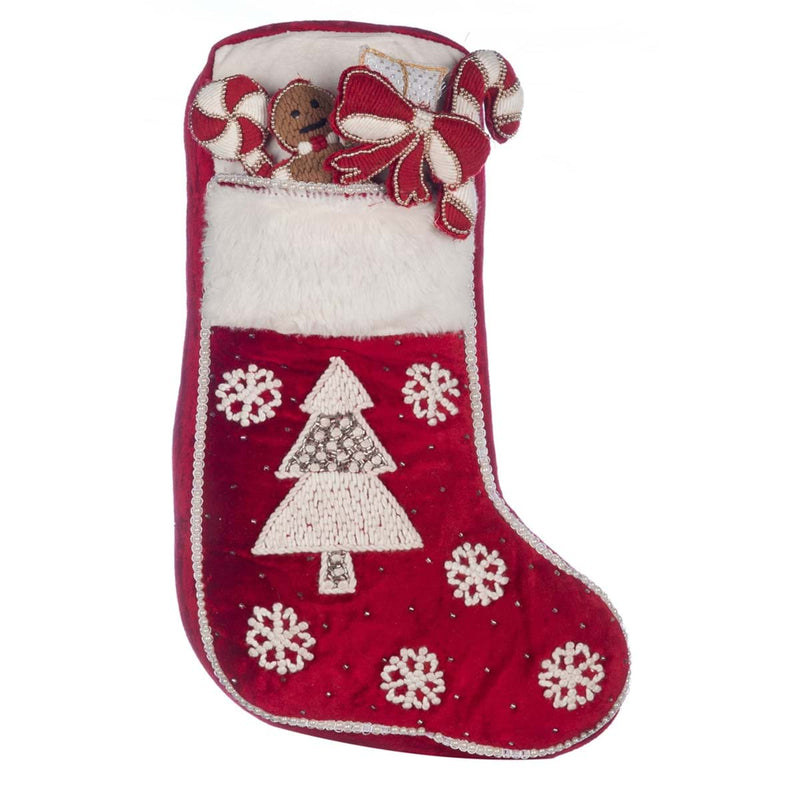 BLANC MARICLÒ Cuscino Calza in Velluto con Applicazioni e Ricami di Corallini