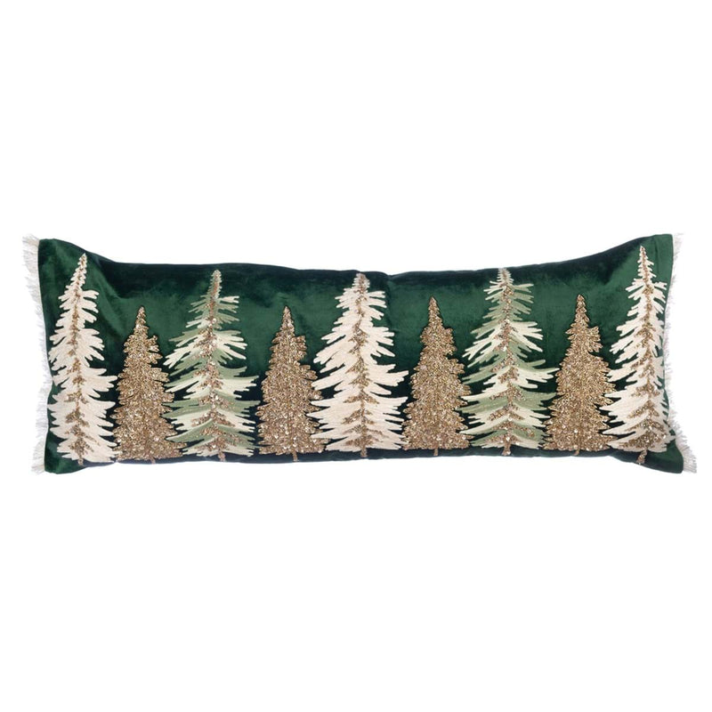 BLANC MARICLÒ Cuscino Rettangolare in Velluto con Ricami e Applicazione di Corallini