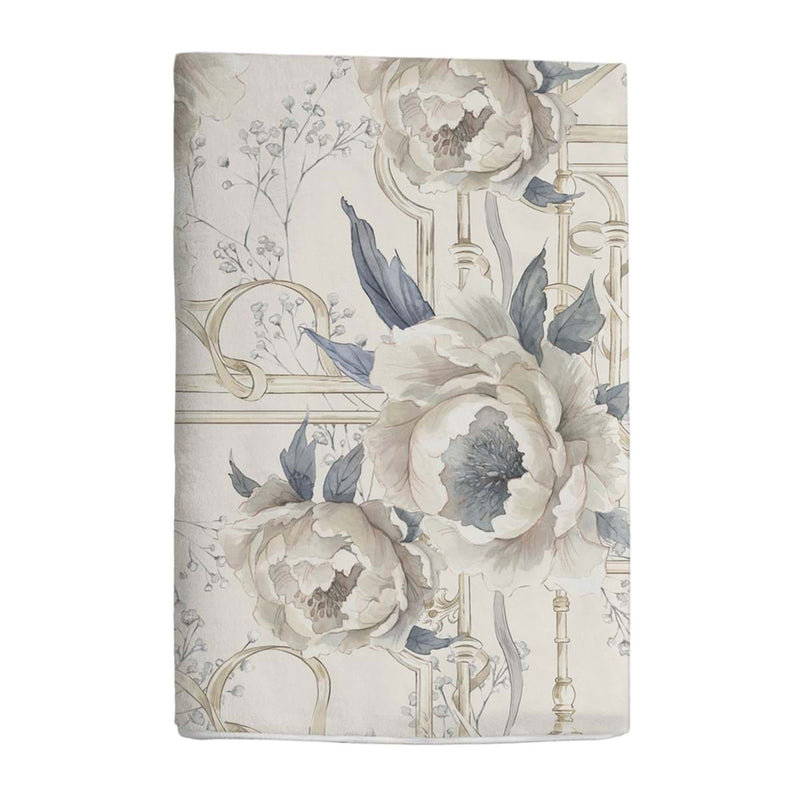 BLANC MARICLÒ Plaid con Peonie 280 GSM " PEONIES "