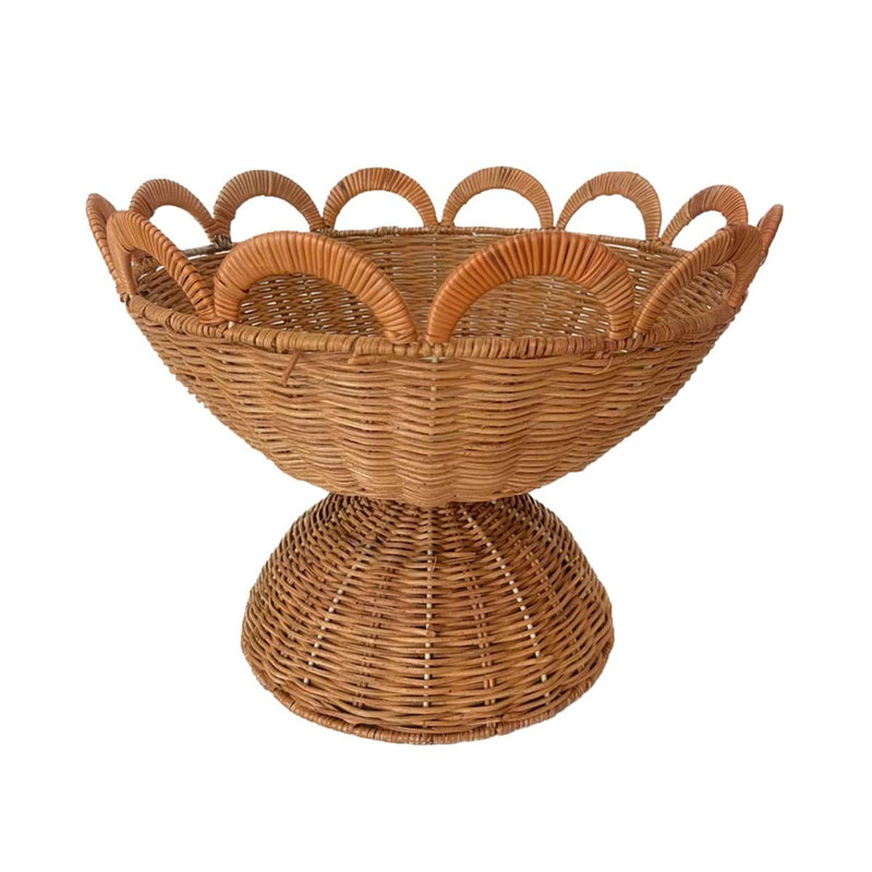 BLANC MARICLÒ Cesto con Piedistallo in Rattan "DAPHNE"