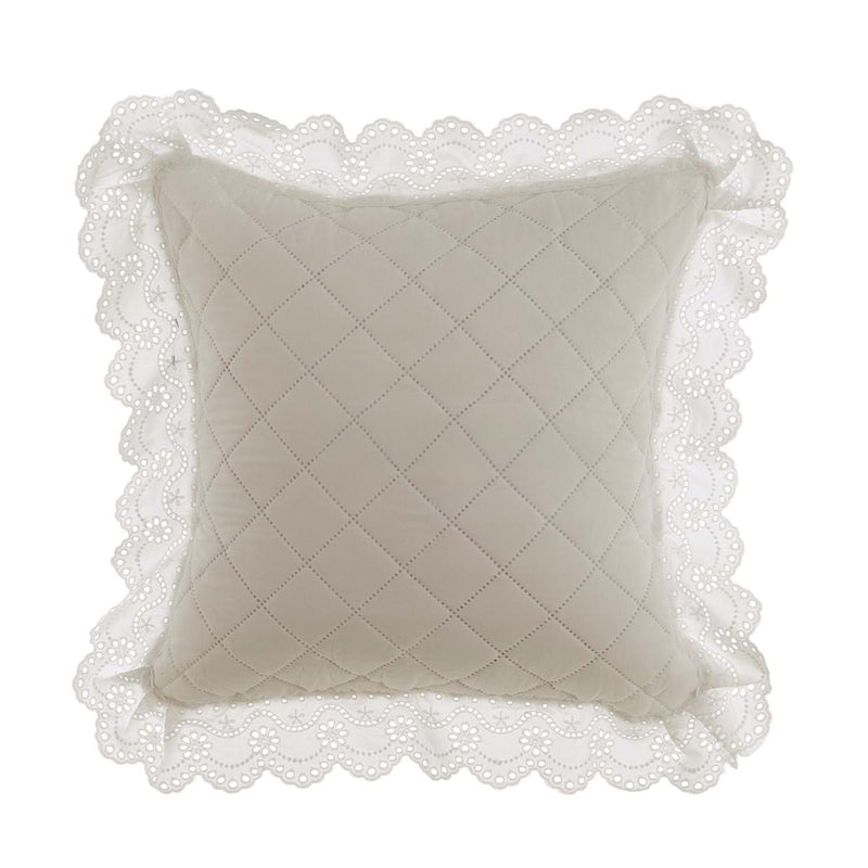 BLANC MARICLÒ Cuscino con Gala in Pizzo "ESTATE SNAGALLO" Naturale