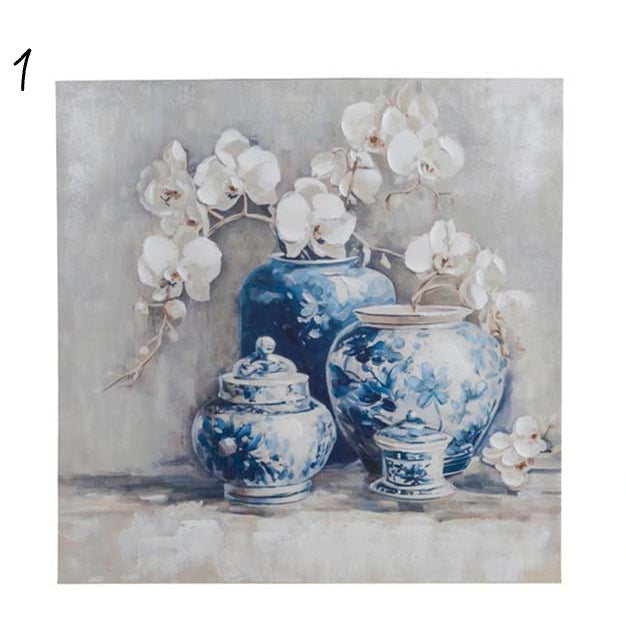BLANC MARICLÒ Quadro con Vasi e Orchidee "RACCONTI"