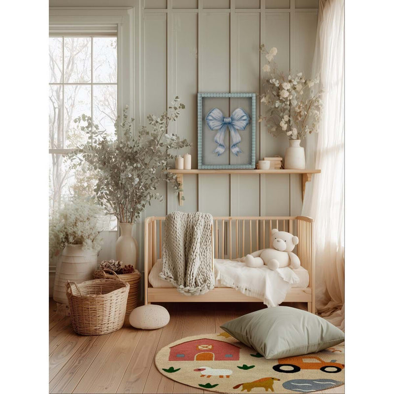 BLANC MARICLÒ Quadro con Fiocco Rosa/Verde "ALMA"