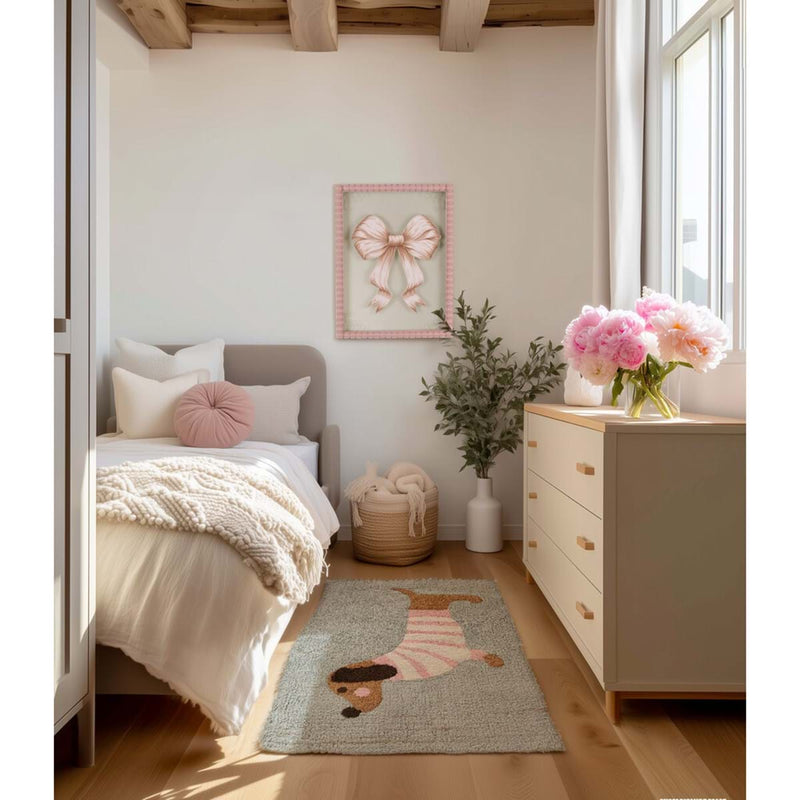 BLANC MARICLÒ Quadro con Fiocco Rosa/Verde "ALMA"