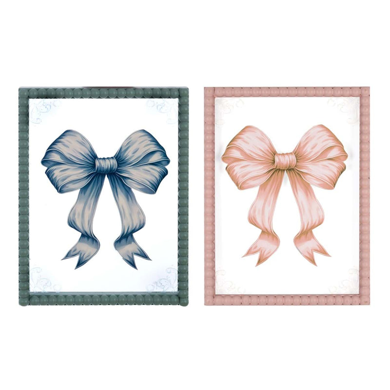 BLANC MARICLÒ Quadro con Fiocco Rosa/Verde "ALMA"