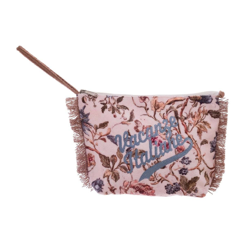 BLANC MARICLÒ Pochette in Cotone con Scritta "MOCHA MOUSSE"