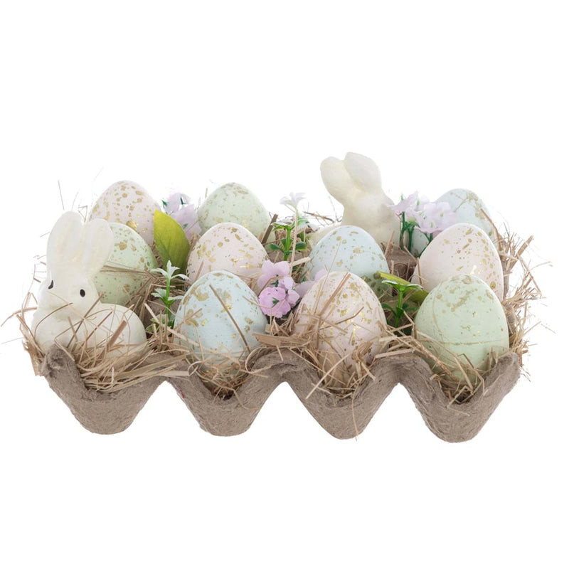 BLANC MARICLÒ Cestino con Uova e Coniglietti "FIOR DI PASQUA"