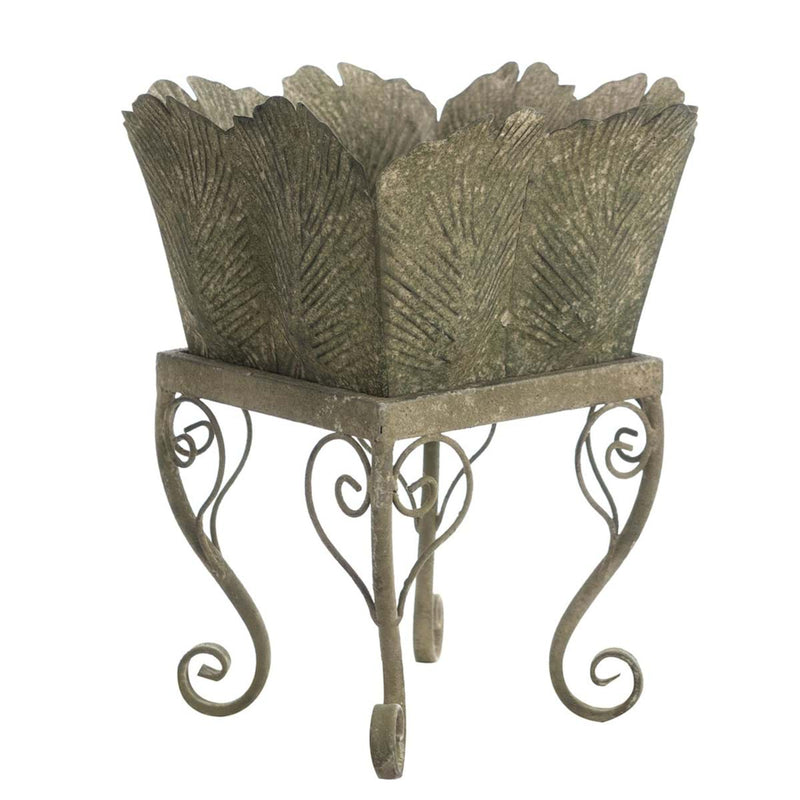 BLANC MARICLÒ Set 2 Porta Piante in Metallo "GIARDINO SEGRETO" Verde