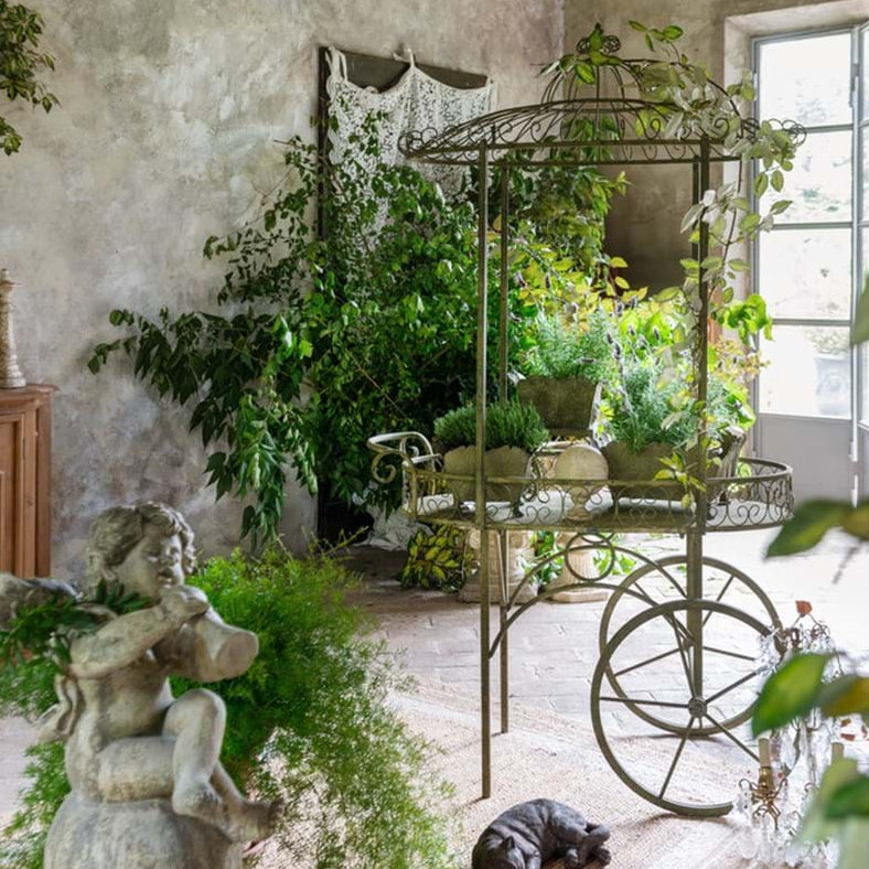 BLANC MARICLÒ Carretto Porta Piante in Metallo "GIARDINO SEGRETO"