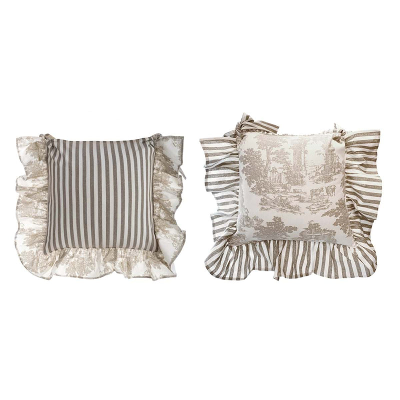 BLANC MARICLÒ Set 6 Copricuscino Sedia in Cotone con Gala 12 cm