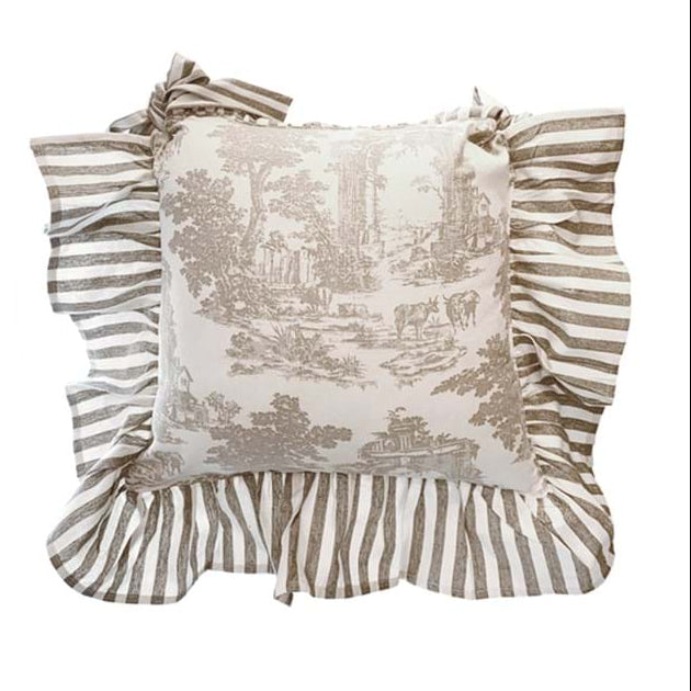 BLANC MARICLÒ Set 6 Copricuscino Sedia in Cotone con Gala 12 cm