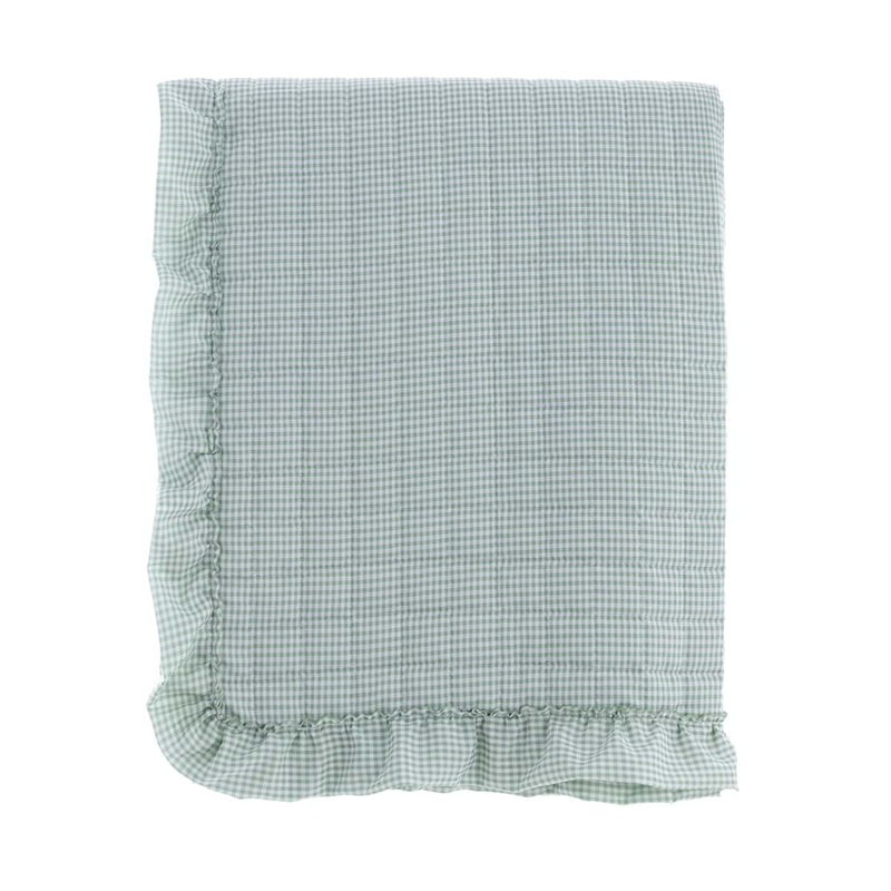 BLANC MARICLÒ Trapunta Singola con Gala 290 GSM "SOGNO VICHY" Verde