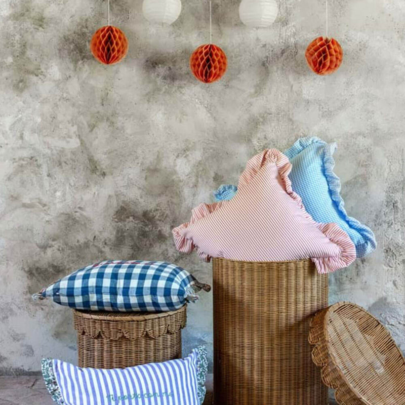 BLANC MARICLÒ Set 2 Cuscini con Gala "SOGNO VICHY" Azzurro