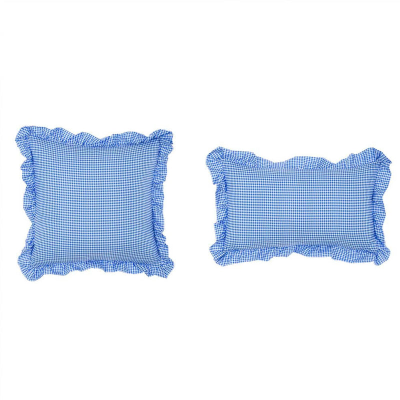 BLANC MARICLÒ Set 2 Cuscini con Gala "SOGNO VICHY" Azzurro