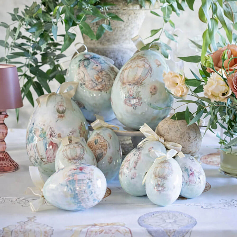 BLANC MARICLÒ Scatola con Uovo Pasquale "ROCOCO COLLECTION" h 14 cm