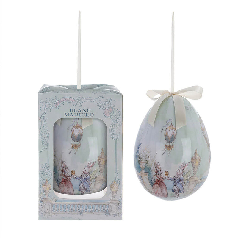 BLANC MARICLÒ Scatola con Uovo Pasquale "ROCOCO COLLECTION" h 21 cm