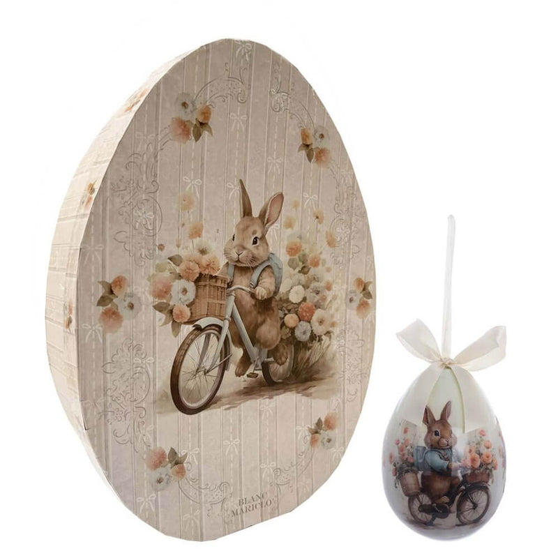 BLANC MARICLÒ Set 8 Uova Pasquali con Scatola Coniglio in Bicicletta