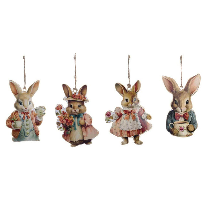 BLANC MARICLÒ Decorazione Coniglietti in Latta