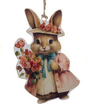 BLANC MARICLÒ Decorazione Coniglietti in Latta