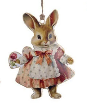 BLANC MARICLÒ Decorazione Coniglietti in Latta