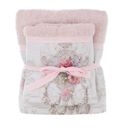 Dettaglio rose in tessuto asciugamani Blanc Mariclò Coco stile romantico vintage