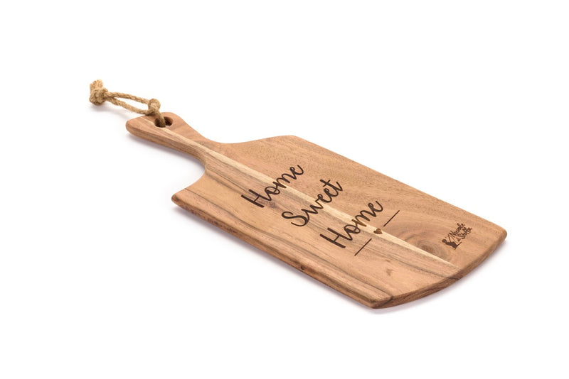 NUVOLE DI STOFFA Tagliere in Acacia con Scritta " HOME SWEET HOME "