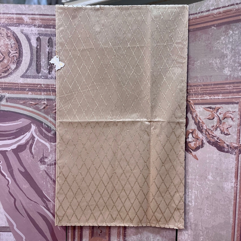 FIORI DI LENA Runner in Velluto con Glitter Geometrico Nocciola