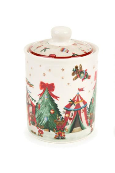 NUVOLE DI STOFFA Barattolo in Porcellana con Orsetti e Scatola " BEAR WONDERLAND "