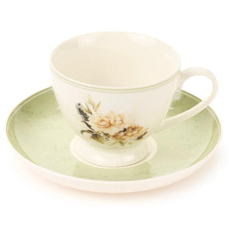 NUVOLE DI STOFFA Tazza Colazione con Piattino " FLOWER GARDEN "