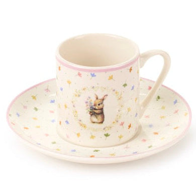NUVOLE DI STOFFA Set da 6 Tazzine e Piattino con Coniglio "DOROTHY" in Scatola regalo
