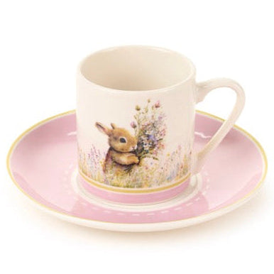 NUVOLE DI STOFFA Set da 6 Tazzine e Piattino con Coniglio "DOROTHY" in Scatola regalo