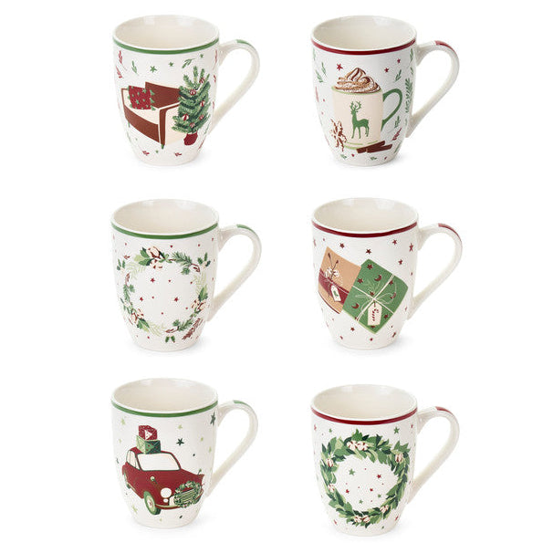 NUVOLE DI STOFFA Tazza Mug Christmas in Porcellana " COMING "