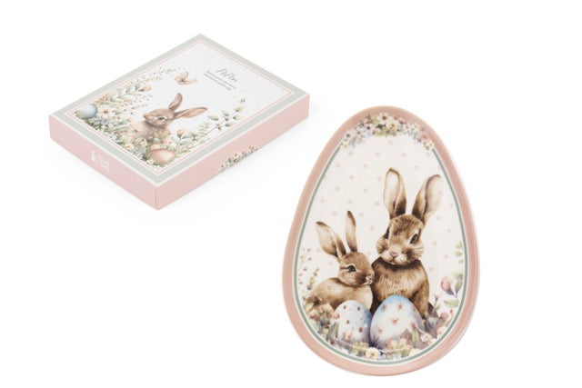 NUVOLE DI STOFFA Piatto Uovo in Porcellana con Coniglietto "RABBIT PEPEN"